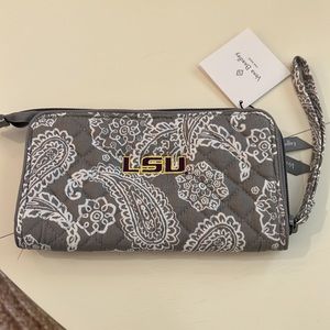 Vera Brad LSU wristlet wallet